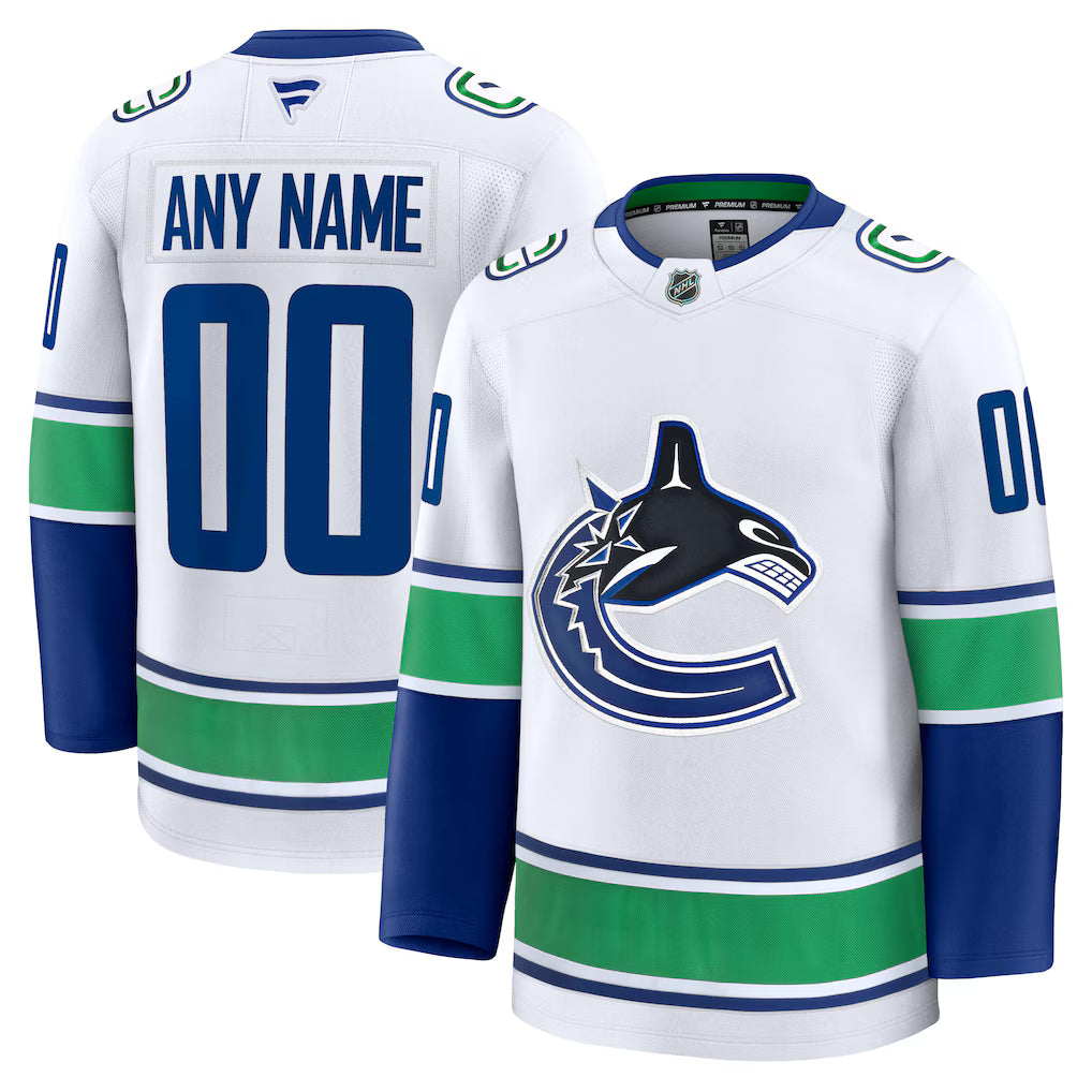Custom Vancouver Canucks Away Premium Jersey - White