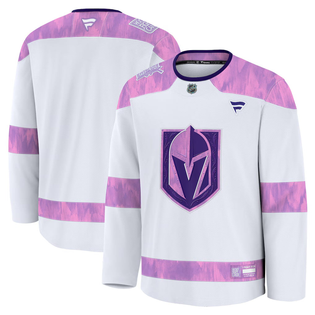 Vegas Golden Knights Hockey Fights Cancer Practice Jersey - White