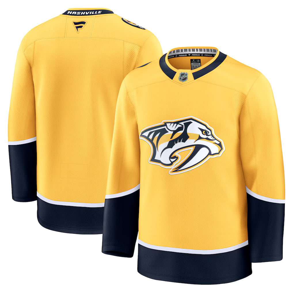 Nashville Predators NHL Fanatics Home Premium Jersey – Yellow (USA Stock)