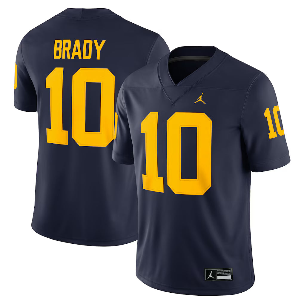 Tom Brady Michigan Wolverines Jordan Brand Game Jersey - Navy