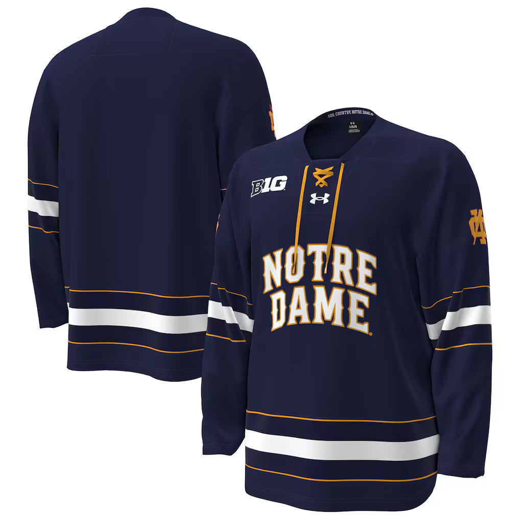 Notre Dame Fighting Irish Under Armour Hockey Jersey - Navy