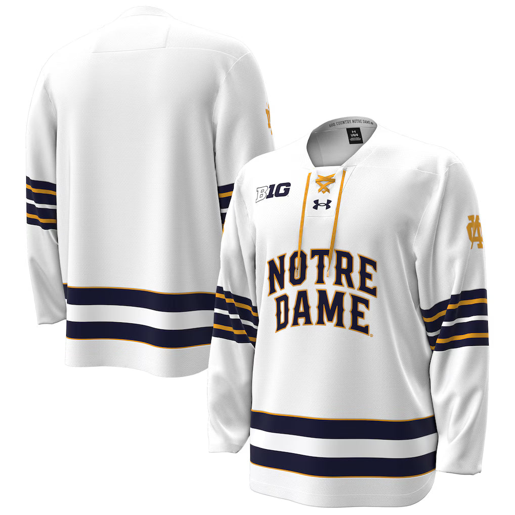 Notre Dame Fighting Irish Under Armour Home Hockey Jersey - White