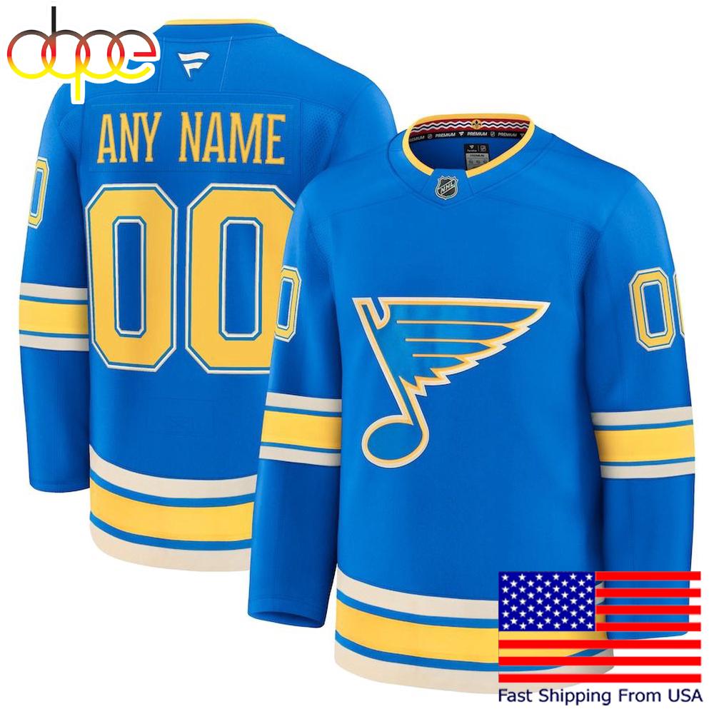 NHL St Louis Blues Alternate New Design 2025 Custom Hockey Jersey
