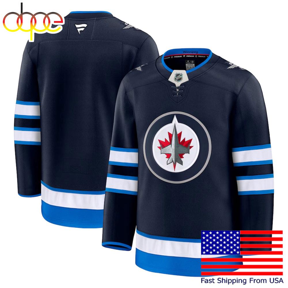 NHL Winnipeg Jets Logo Navy Limited Hockey Jersey, Winnipeg Jets Jersey