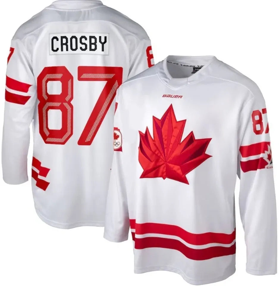 Sidney Crosby Team Canada 2026 Winter Olympics Jersey Red + White All STITCHED