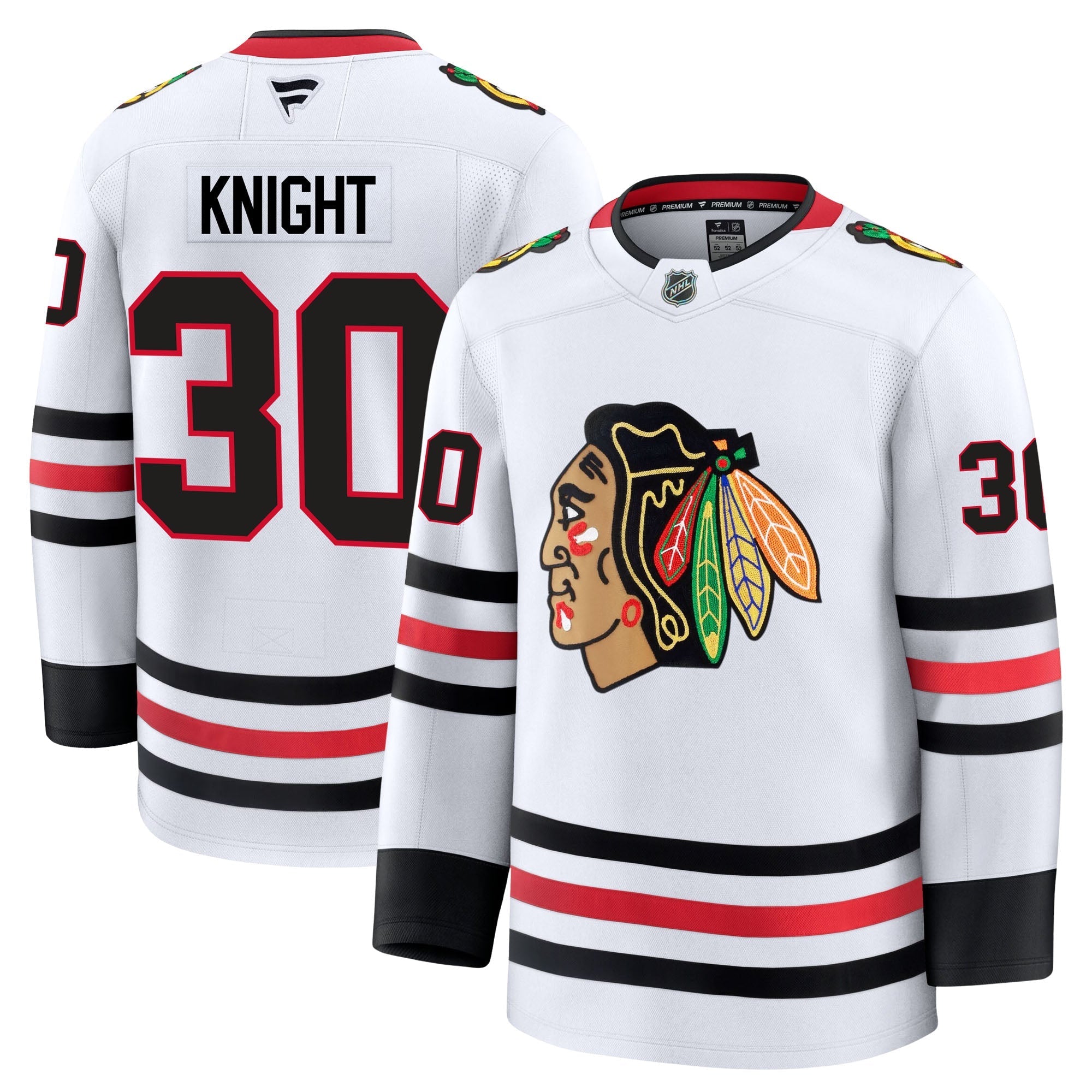 Spencer Knight Chicago Blackhawks Fanatics Premium Away Jersey