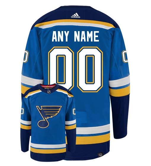Customizable St Louis Blues Adidas Primegreen Authentic NHL Hockey Jersey