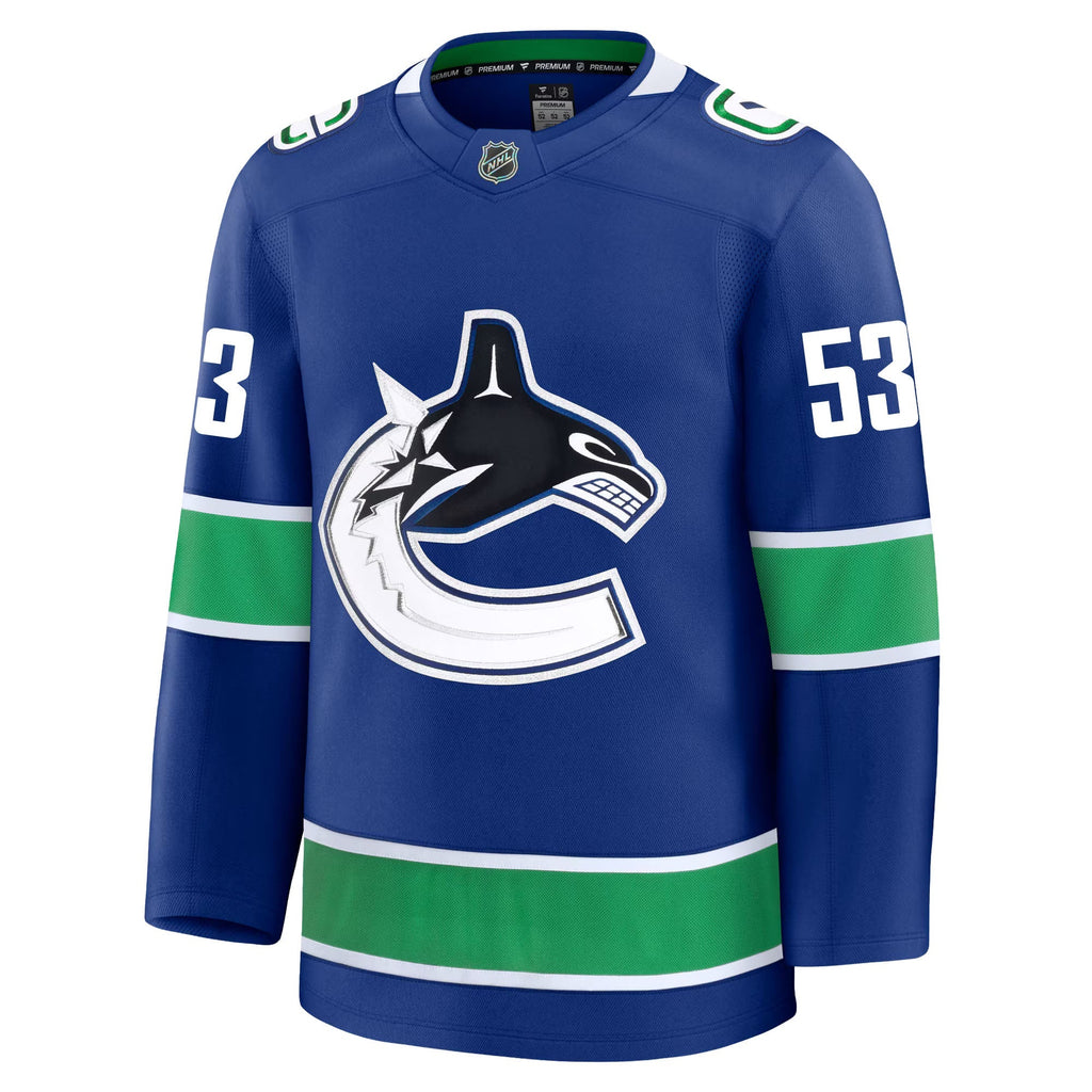 Teddy Blueger Vancouver Canucks Fanatics Premium Home Jersey