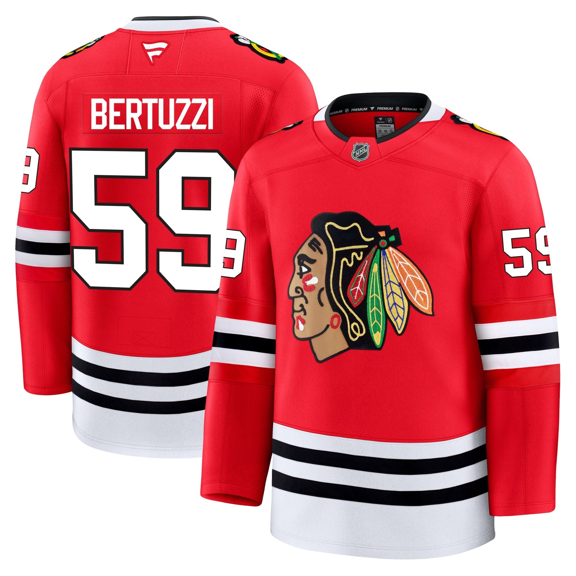 Tyler Bertuzzi Chicago Blackhawks Fanatics Premium Home Jersey