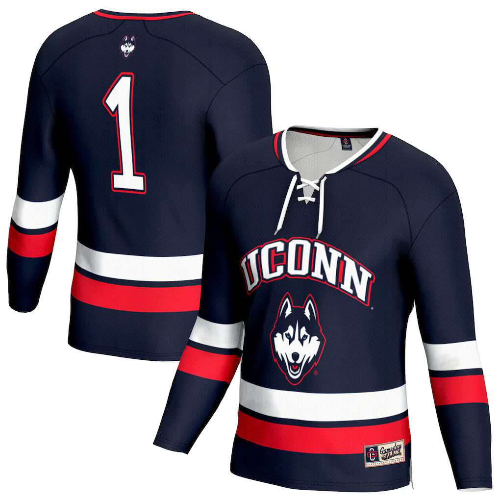 UConn Huskies GameDay Greats Lightweight Men's Hockey Team Fashion Jersey - Navy