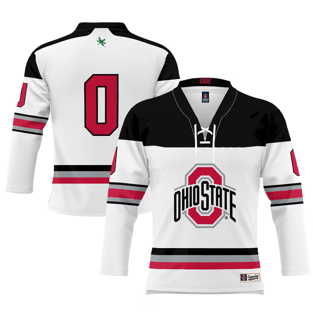 #0 Ohio State Buckeyes GameDay Greats Hockey Jersey - White
