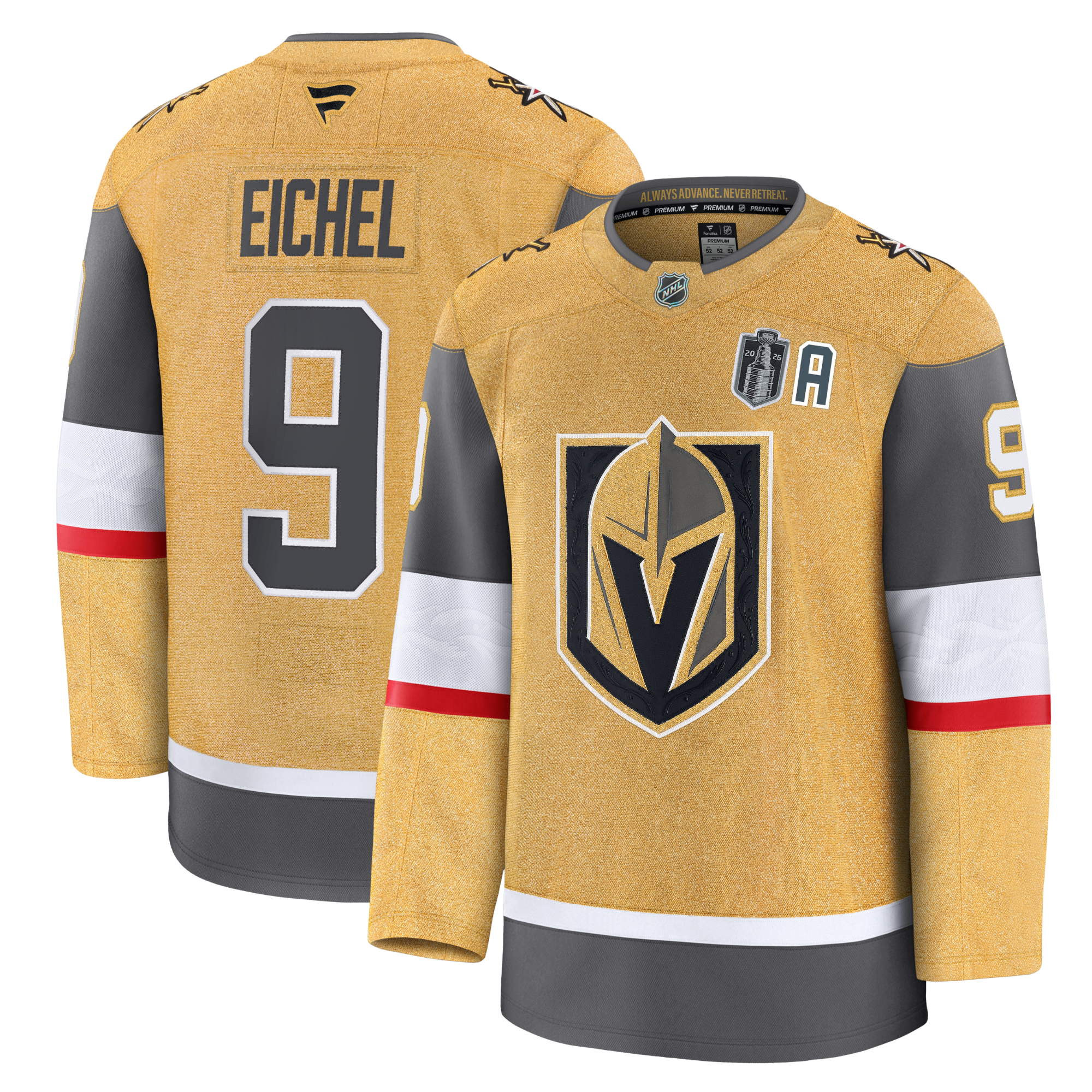 Jack Eichel Vegas Golden Knights With 2026 Stanley Cup Final Patch Fanatics Premium Home Jersey