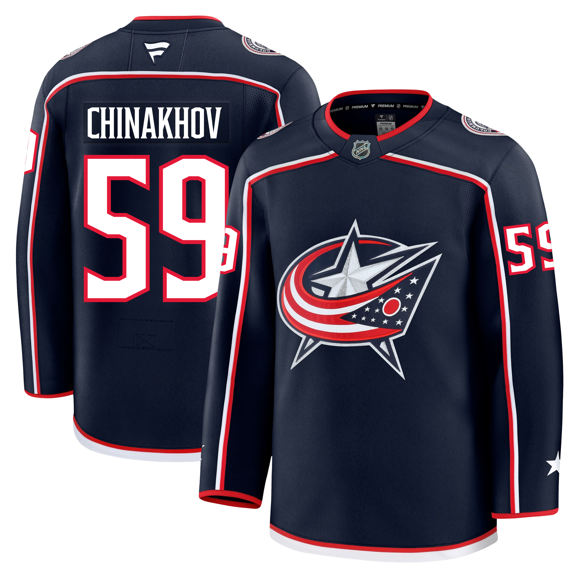 Yegor Chinakhov Columbus Blue Jackets Fanatics Premium Home Jersey
