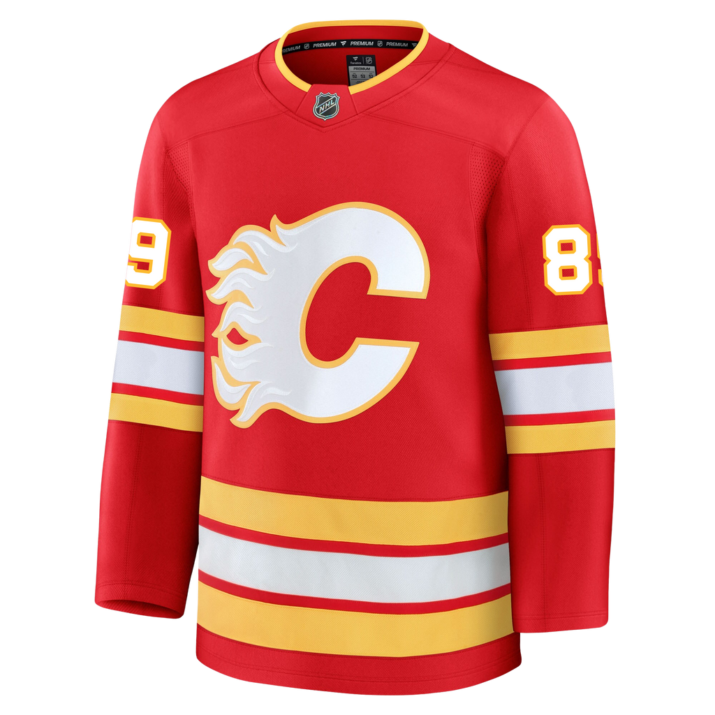Zayne Parekh Calgary Flames Fanatics Premium Home Jersey